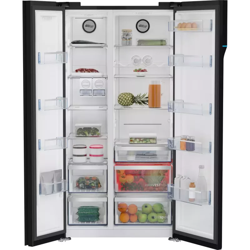Beko GN163140ZGBN šaldytuvas su šaldikliu šone Laisvai pastatomas 558 L Juodas