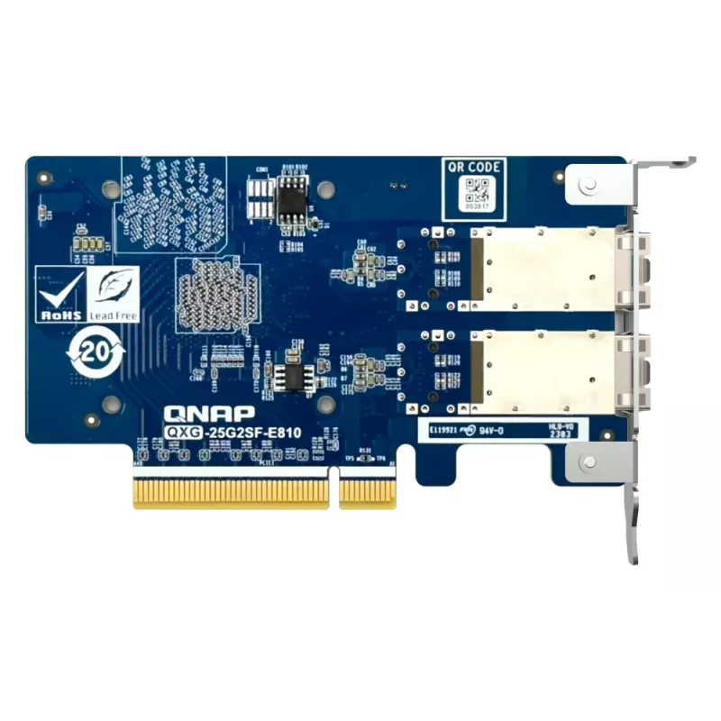 QNAP QXG-25G2SF-E810 tinklo plokštė Vidinė Skaidulinė 25000 Mbit/s