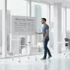 Lenta ergo office ER-306 — sausai trinama vienpusė horizontali lenta, 1190×790 mm, ant stovo su ratukais, magnetinė