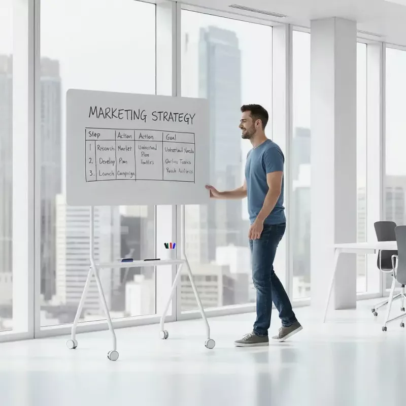 Lenta ergo office ER-306 — sausai trinama vienpusė horizontali lenta, 1190×790 mm, ant stovo su ratukais, magnetinė