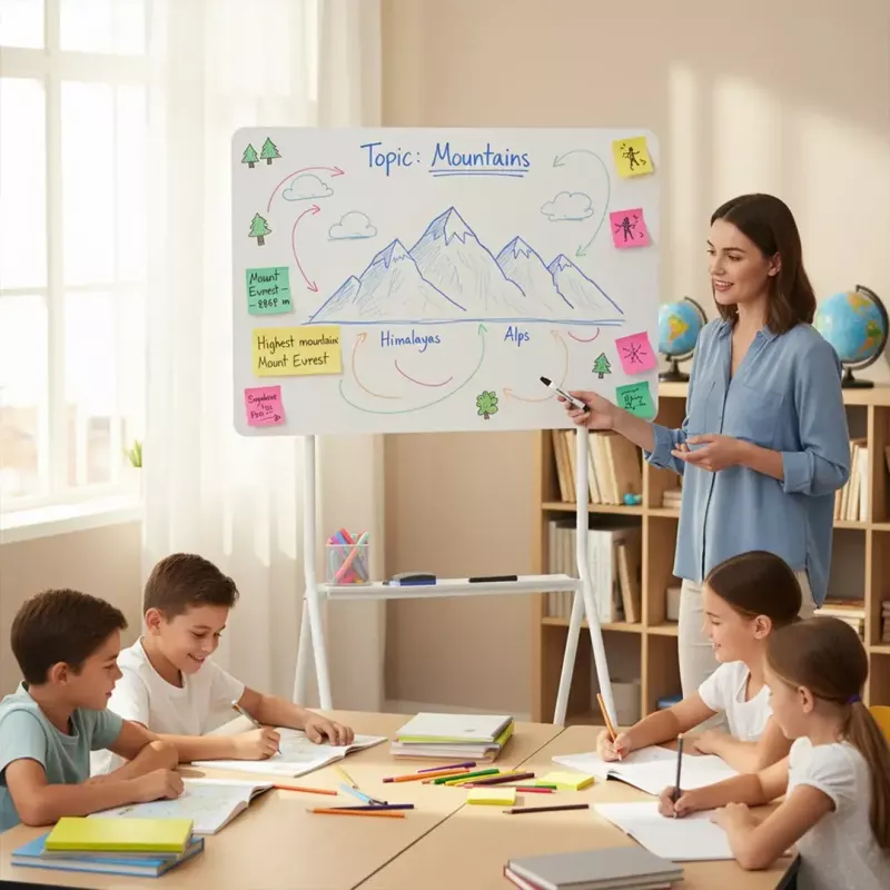 Lenta ergo office ER-306 — sausai trinama vienpusė horizontali lenta, 1190×790 mm, ant stovo su ratukais, magnetinė