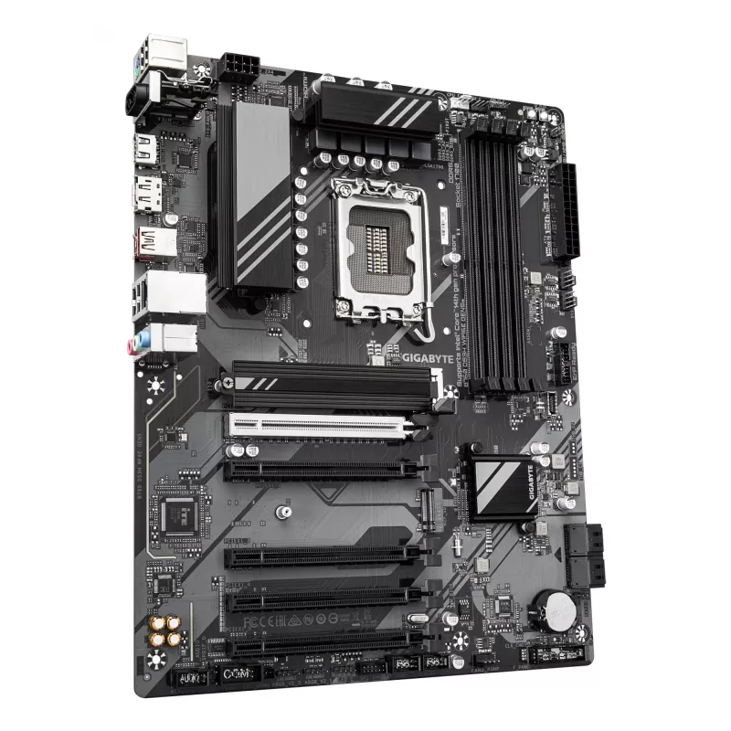 GIGABYTE B760 DS3H WIFI6E GEN5 pagrindinė plokštė – palaiko Intel Core 14-osios kartos procesorius, 8+2+1 fazių skaitmeninis VRM, iki 5600MHz DDR5, 2xPCIe 4.0 M.2, Wi-Fi 6E, 1GbE LAN, USB 3.2 Gen 2x2