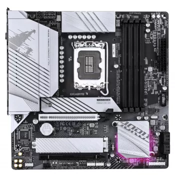 GIGABYTE motininė plokštė B760M AORUS ELITE WIFI6E GEN5 — Micro ATX, LGA1700, DDR5 iki 5600MHz, 12+1+1 VRM, 2x PCIe4.0 M.2, Wi‑Fi 6E, 2.5 GbE
