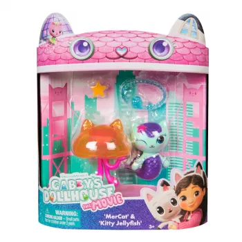 Gabby's Dollhouse : The Movie, MerCat & Kitty Jellyfish, žaislų figūrėlės su 2 priedais, žaislai mergaitėms ir berniukams nuo 3 metų
