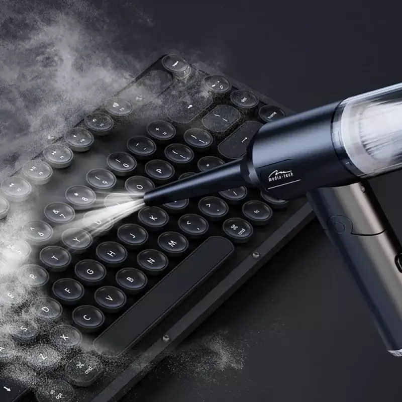Mini orapūtė MEDIA-TECH MT6538 2 IN 1 Jet Air Duster — belaidis rankinis valytuvas, 2000 mAh, 65 W, 2500 l/min, 7000 Pa