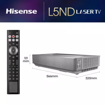 Hisense 120L5ND projekcinis televizorius Ultra trumpojo atstumo projektorius 2700 ANSI liumenų DLP UHD 4K (3840x2160) Juoda, Sidabrinė 3D