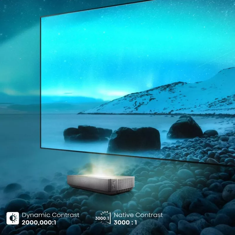 Hisense 120L5ND projekcinis televizorius Ultra trumpojo atstumo projektorius 2700 ANSI liumenų DLP UHD 4K (3840x2160) Juoda, Sidabrinė 3D