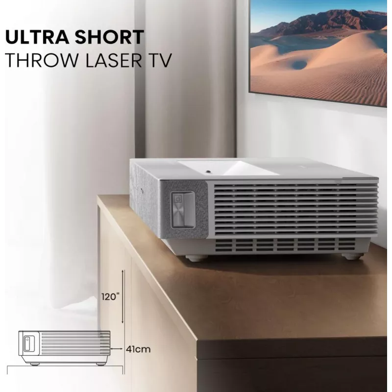 Hisense 120L5ND projekcinis televizorius Ultra trumpojo atstumo projektorius 2700 ANSI liumenų DLP UHD 4K (3840x2160) Juoda, Sidabrinė 3D