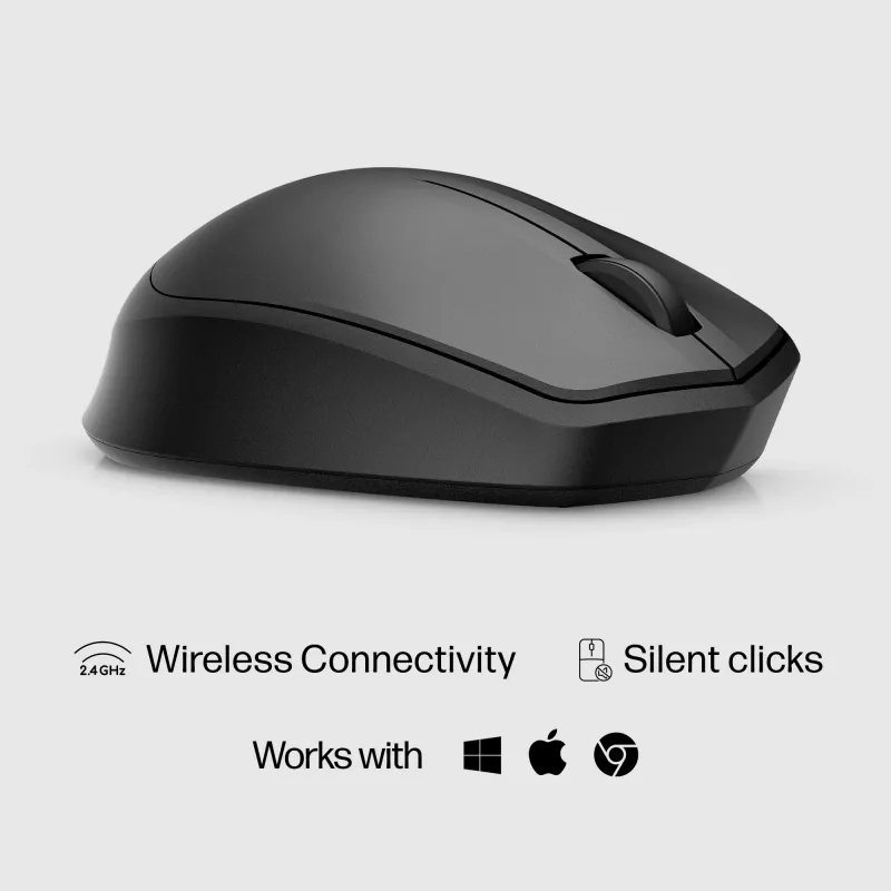 HP 280 Silent Wireless pelė, dešiniarankiams, optinė, belaidė radijo dažnio, juoda