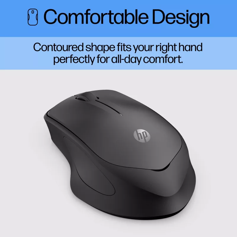 HP 280 Silent Wireless pelė, dešiniarankiams, optinė, belaidė radijo dažnio, juoda