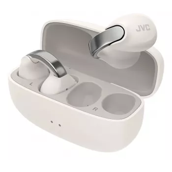 JVC HA-NP1T ausinės True Wireless Stereo (TWS) Ausies užkabinimo Skambučiai/Muzika USB Type-C Bluetooth Sidabrinė, Balta