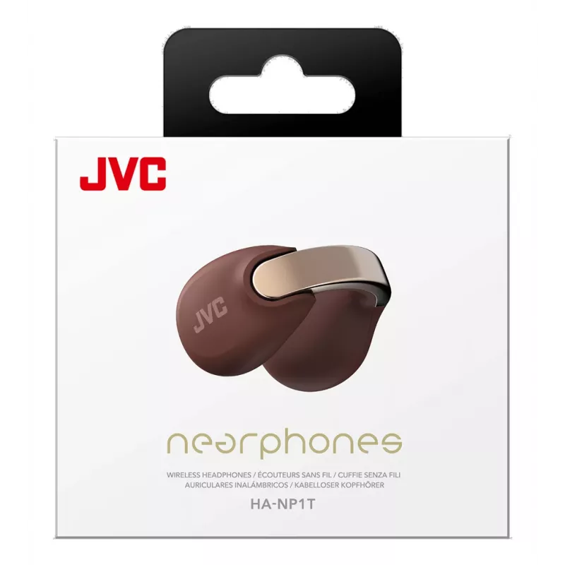 JVC HA-NP1T laisvų rankų įranga, tikras belaidis stereofoninis (TWS), ausies spaustukas, skambučiai / muzika, USB Type-C, Bluetooth, ruda, sidabrinė