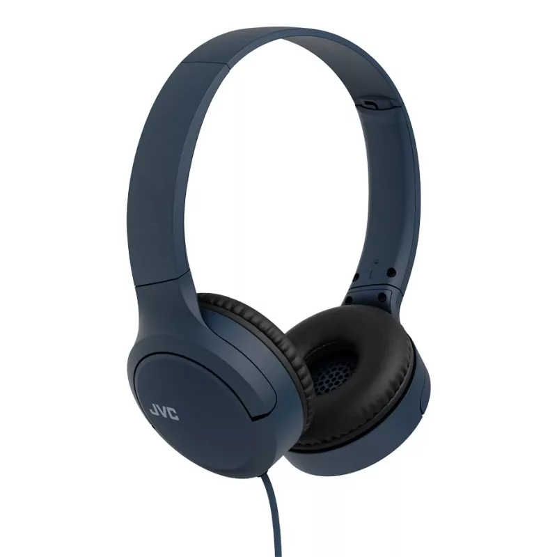 Laidinės binauralinės ausinės JVC HA-S33UCAU su galvos lankeliu, USB-C, 2 tvarkyklės 2,97 cm, 20–20000 Hz, laidas 1,2 m, mėlynos