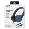 Laidinės binauralinės ausinės JVC HA-S33UCAU su galvos lankeliu, USB-C, 2 tvarkyklės 2,97 cm, 20–20000 Hz, laidas 1,2 m, mėlynos