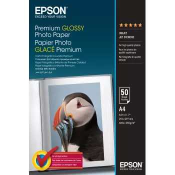 Epson Premium Glossy Photo Paper - A4 - 50 lapų, blizgus, 255 g/m², A4, baltas, 50 lapų, 1 vnt.