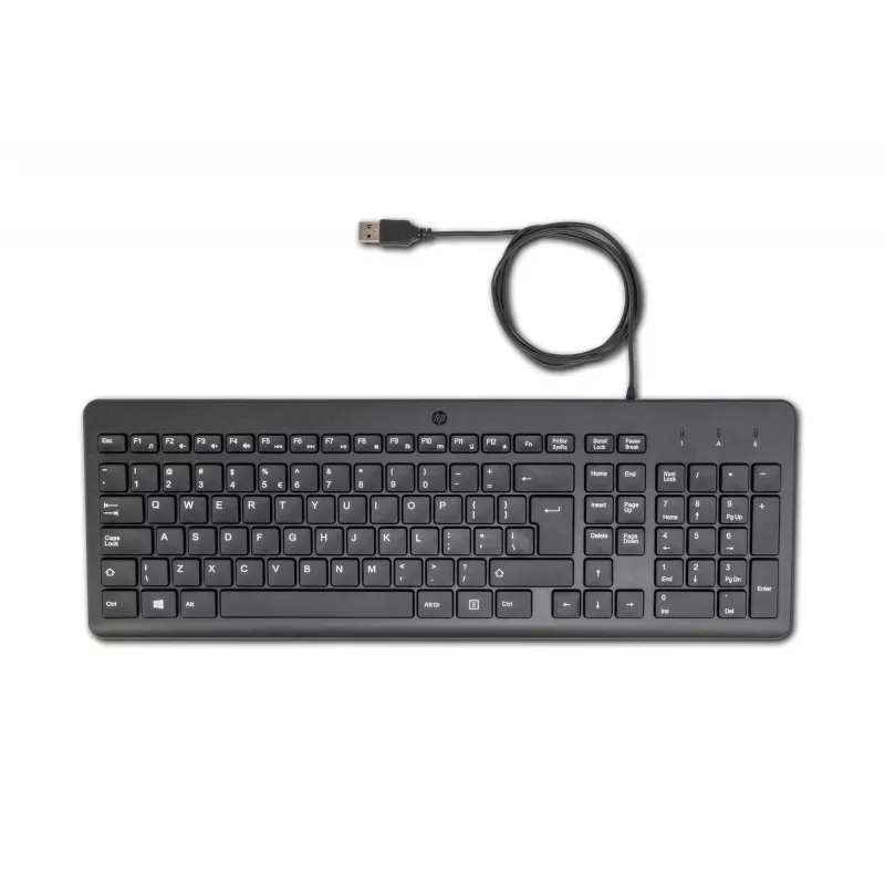 HP 150 laidinė klaviatūra, pilno dydžio (100 %), laidinė, USB, mechaninė, QWERTY, juoda