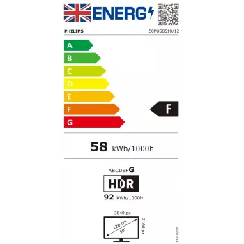 Philips 50PUS8510 127 cm (50 col.) 4K Ultra HD išmanusis televizorius Wi-Fi juodas