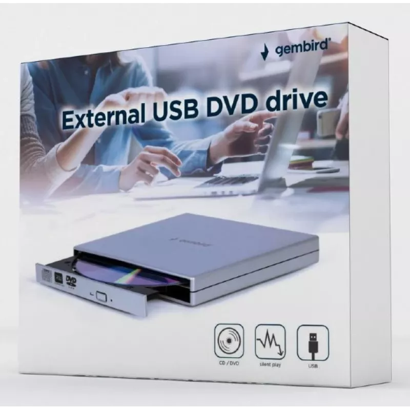 GEMBIRD išorinis USB DVD įrenginys, sidabrinis