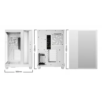 PC korpusas be quiet Light Base 500 LX White Midi Tower ATX/PS2 PSU palaikymas 3x120 mm priekyje 1x120 mm gale palaiko 2,5/3,5 col. diskus 305×436×432 mm
