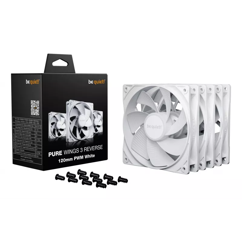 be quiet! Pure Wings 3 120mm | PWM Reverse White Triple-Pack kompiuterio korpuso ventiliatorius 12 cm 3 vnt.