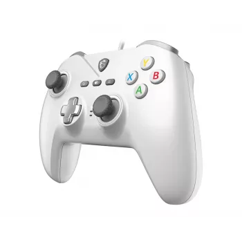 Laidinis USB žaidimų valdiklis MSI FORCE GC200 WHITE — ergonomiškas dizainas, laidinis ryšys