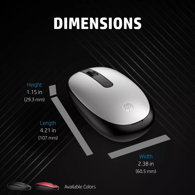 HP 240 Juoda Bluetooth pelė, abiem rankoms tinkama, optinė, Bluetooth, 1600 DPI, juoda
