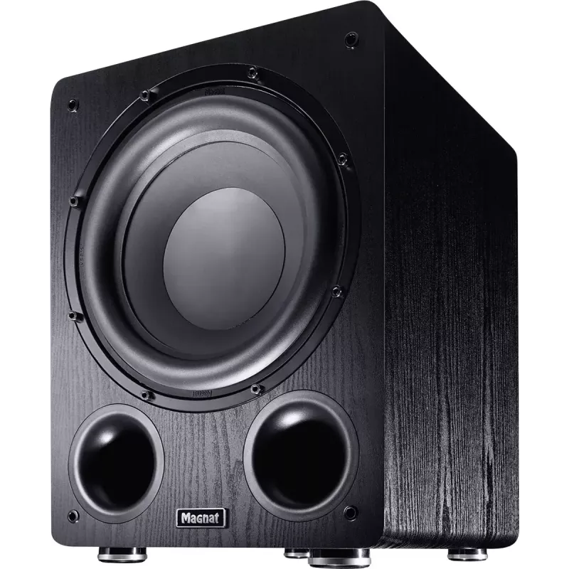 Aktyvus žemų dažnių garsiakalbis Magnat Alpha RS12 — 12 colių garsiakalbis, 120 W RMS, 20–200 Hz, D klasė, juoda