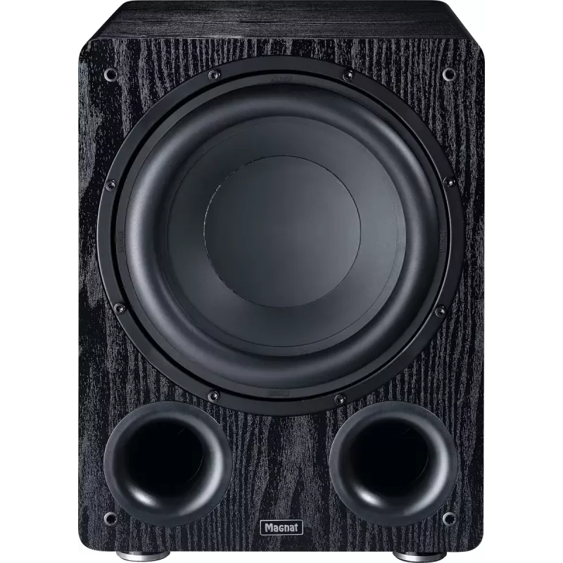 Aktyvus žemų dažnių garsiakalbis Magnat Alpha RS12 — 12 colių garsiakalbis, 120 W RMS, 20–200 Hz, D klasė, juoda