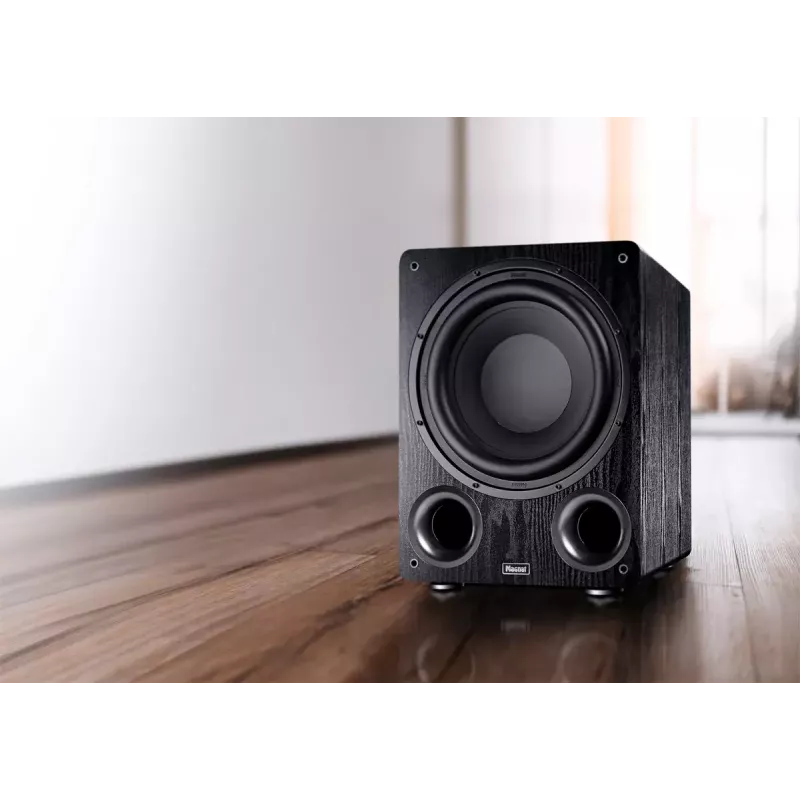 Aktyvus žemų dažnių garsiakalbis Magnat Alpha RS12 — 12 colių garsiakalbis, 120 W RMS, 20–200 Hz, D klasė, juoda