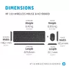 HP 330 belaidės pelės ir klaviatūros rinkinys, pilno dydžio (100 %), belaidė, RF belaidė, QWERTY, juoda, pelė įtraukta