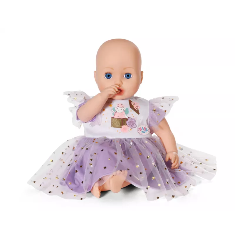 Lėlės suknelė ZAPF BABY born Alyvinė tiulio suknelė 43 cm lėlėms, audinys, įvairiaspalvė, sulankstoma, amžius 3+