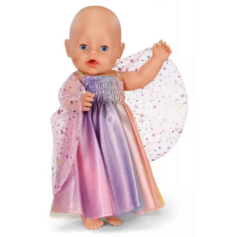 Lėlės suknelė ZAPF BABY born Rainbow Nightdress, skirta 3–12 m., tekstilė, įvairių spalvų, sulankstoma