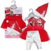 Lėlės suknelė ZAPF BABY born Xmas Dress 43 cm lėlėms, tekstilė, daugiaspalvė, sulankstoma, amžius 3–12