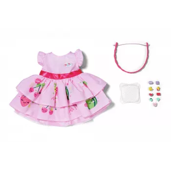 Suknelė lėlei ZAPF BABY born Dress with Pinplay 43 cm lėlei, įvairiaspalvė, sulankstoma, amžius 3+