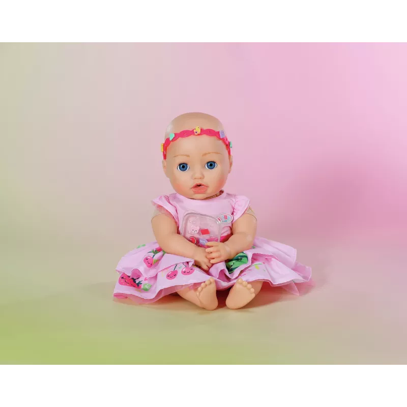 Suknelė lėlei ZAPF BABY born Dress with Pinplay 43 cm lėlei, įvairiaspalvė, sulankstoma, amžius 3+