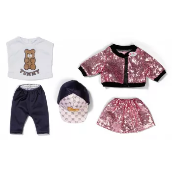 Lėlių drabužių rinkinys ZAPF BABY born Glam Outfit 43 cm lėlėms, įvairiaspalvis, sulankstomas, amžius 3+