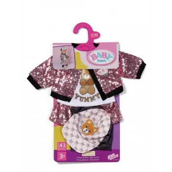 Lėlių drabužių rinkinys ZAPF BABY born Glam Outfit 43 cm lėlėms, įvairiaspalvis, sulankstomas, amžius 3+