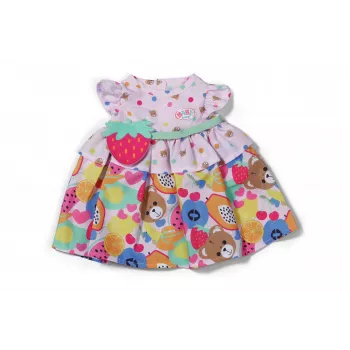 Lėlės suknelė ZAPF BABY born Dress Fruit 43 cm lėlėms, įvairiaspalvė, sulankstoma, amžius 3+