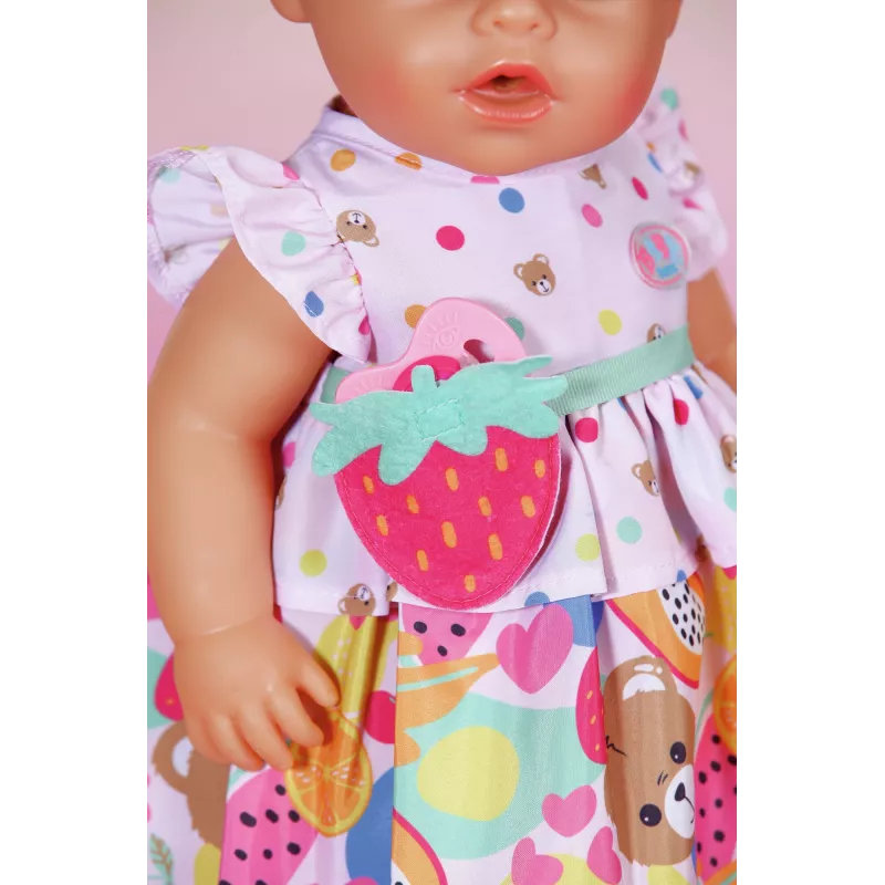 Lėlės suknelė ZAPF BABY born Dress Fruit 43 cm lėlėms, įvairiaspalvė, sulankstoma, amžius 3+