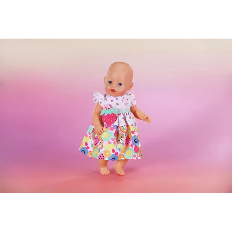 Lėlės suknelė ZAPF BABY born Dress Fruit 43 cm lėlėms, įvairiaspalvė, sulankstoma, amžius 3+