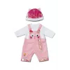 Lėlės drabužių komplektas ZAPF BABY born Onesie su kepure 43 cm lėlėms, įvairiaspalvis, sulankstomas, nuo 3 metų