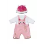 Lėlės drabužių komplektas ZAPF BABY born Onesie su kepure 43 cm lėlėms, įvairiaspalvis, sulankstomas, nuo 3 metų