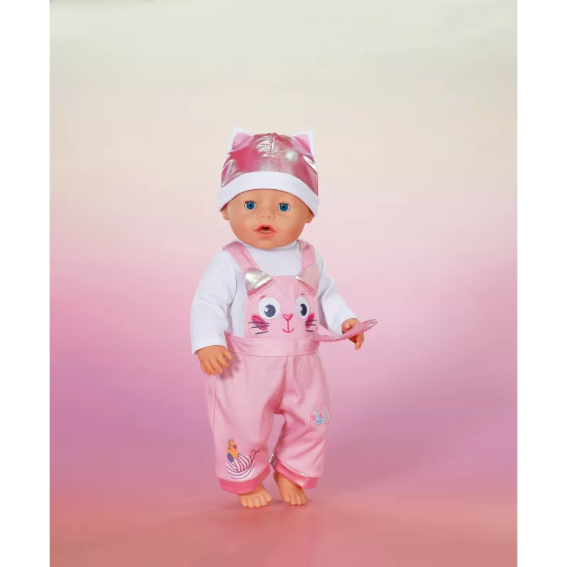 Lėlės drabužių komplektas ZAPF BABY born Onesie su kepure 43 cm lėlėms, įvairiaspalvis, sulankstomas, nuo 3 metų