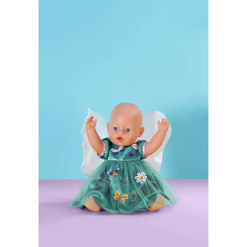 Lėlės suknelė ZAPF BABY born Fairy Dress su sparneliais, skirta 43 cm lėlėms, įvairiaspalvė, sulankstoma, nuo 3 metų
