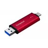 Išorinis SSD Kingston 2TB dviguba USB-A/USB-C, USB 3.2 Gen 2, skaitymas 1050 MB/s, rašymas 950 MB/s, juoda/raudona