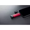 Išorinis SSD Kingston 2TB dviguba USB-A/USB-C, USB 3.2 Gen 2, skaitymas 1050 MB/s, rašymas 950 MB/s, juoda/raudona