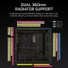 PC Midi Tower korpusas CORSAIR FRAME 5000D RS — juodas, ATX/EATX palaikymas, 3x140 mm priekiniai ventiliatoriai, grūdintas stiklas, 250×556×542 mm