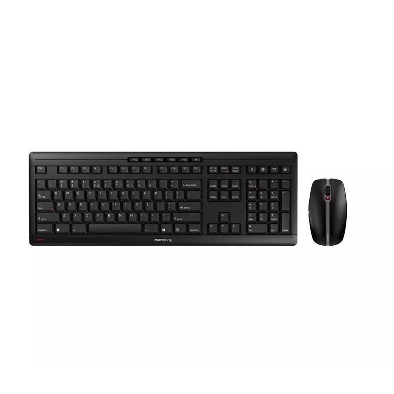 CHERRY Stream Desktop Recharge klaviatūra Pelė komplekte Universali RF Belaidis QWERTY Anglų Juoda