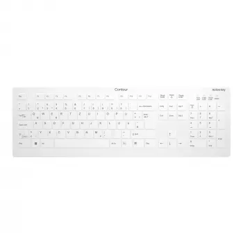 Contour Design Active Key Contour QuickClean Medical klaviatūra Nuimama danga Viso dydžio Belaidis Baltas DE C8112