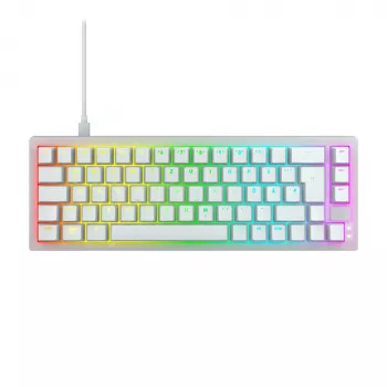 CHERRY K5V2 kompaktiška klaviatūra, skirta žaidimams, USB QWERTZ, vokiečių, balta, 68 klavišai, RGB LED